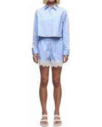 Jonathan Simkhai - Renata Cropped Button Down Shirt - Lyst