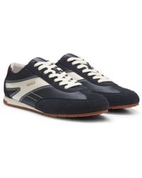 HUGO - Suede-Paneled Sneakers With A Retro Silhouette - Lyst