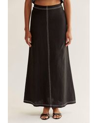 Crescent - Kenzy Linen Maxi Skirt - Lyst
