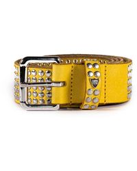 HTC - Studded Leather Belt With Brass Buckle And Logo Rivet - Lyst