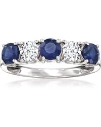 Ross-Simons - Sapphire And Lab-Grown Diamond Ring - Lyst