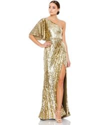 Mac Duggal - Embellished Cap Sleeve Cowl Neck Trumpet Gown - Lyst