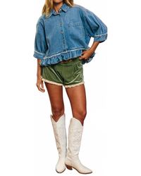 Bucketlist - Ruffle Hemline Shirt Top - Lyst