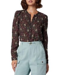 Joie - Floral Print Sheer Button-down Top - Lyst