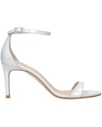Stuart Weitzman - White Leather Stiletto Heels Sandals - Lyst