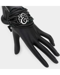 Fashnzfab - E- Initial Monogram Faux Leather Wrap Bracelet, Burnished - Lyst