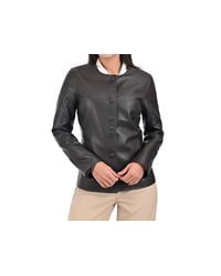 Nine West - Faux Leather Snap-Front Jacket - Lyst