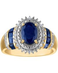 Designs by Gioelli - 14K Over Sterling Sapphire And .06 Cttw Diamond Accent Ring - Lyst
