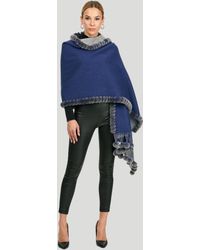 Gorski - Double Face Cashmere And Wool Stole With Rex Rabbit Trim - Lyst