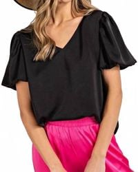 Eesome - Bella V-Neck Puff Top - Lyst