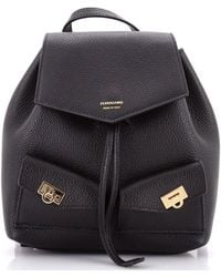 Ferragamo - Multipocket Drawstring Backpack Leather Mini - Lyst
