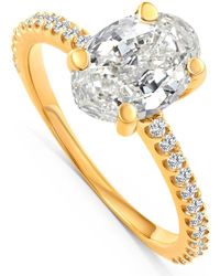 Pompeii3 - Certified 2.33 Ct Oval Diamond Engagement Ring 14k Yellow Gold Lab Grown - Lyst