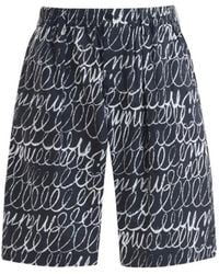 Marni - Scribbled Popeline Drawstring Shorts - Lyst