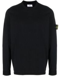 Stone Island - Logo Cotton Crewneck Sweater - Lyst