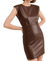 Bishop + Young - Faux Leather Mini Dress - Lyst