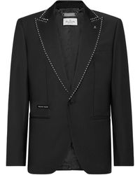 Philipp Plein - Wool/Satin Blazer Lord Fit Ls Studs - Lyst