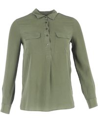 Maje - Half-Buttoned Blouse With Chest Pockets - Lyst