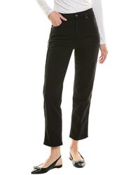 7 For All Mankind - Black High-rise Cropped Straight Jean - Lyst