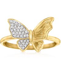 Ross-Simons - Diamond Butterfly Ring - Lyst