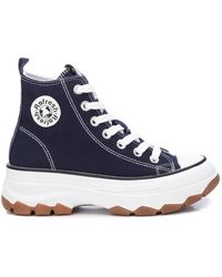 Xti - Refresh Collection Canvas High Top Sneakers With Platform Sole - Lyst