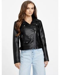 Guess - Rita Faux-Leather Moto Jacket - Lyst