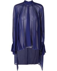 Semicouture - Renie Georgette Neck Tie Blouse - Lyst