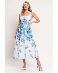 TRUEDAMES - Classic Bloom Day Woven Midi Dress - Lyst
