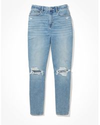 American Eagle Outfitters - Ae Stretch Ripped Curvy Mom Jean - Lyst