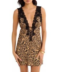 Rumored - Venice Leopard Mini Dress - Lyst