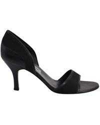 Ferragamo - Open Toe Leather Pumps - Lyst