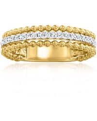 Ross-Simons - Diamond Beaded 3-Row Ring - Lyst