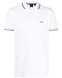 BOSS - Men Paul Curved Ncsa Pique Short Sleeve Polo T-shirt - Lyst