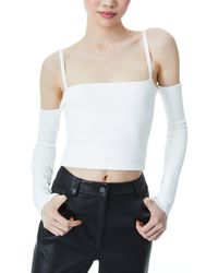Alice + Olivia - Alice + Olivia Evia Fitted Square Neck Top - Lyst