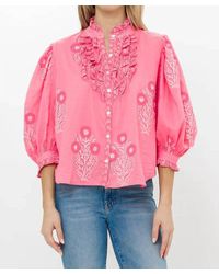Oliphant - Ruffle Front Blouse - Lyst