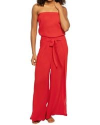 Elan - Strapless Blouse & Wide Leg Pant Jumpsuit - Lyst