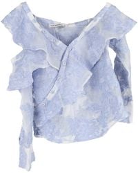 Self-Portrait - Floral Fil Coupe Asymmetrical One Shoulder Top - Lyst