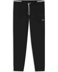 BOSS - Cotton Tracksuit Bottoms With Striped Trims - Lyst