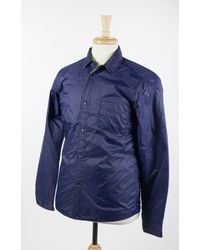 Mauro Grifoni - Blue Snap Button Reversible Nylon Jacket W/ Green Lining - Lyst