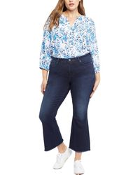 NYDJ - Plus Ava Daring Frayed Hem Denim Flared Jeans - Lyst