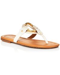 See By Chloé - Hana Logo Leather Thong Sandals - Lyst