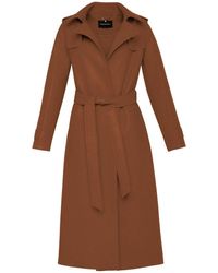 BCBGMAXAZRIA - Raw Edged Wool Belted Long Trench Coat - Lyst