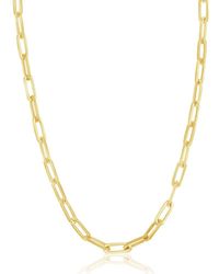 Simona - Sterling Silver 3.2mm Paper Clip Chain - Gold Plated - Lyst