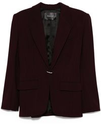 Mugler - Burgundy Tailored Blazer With Metallic Button Closure - Lyst