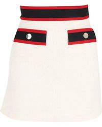 Maje - Josine Band-detail Tweed Mini Skirt - Lyst