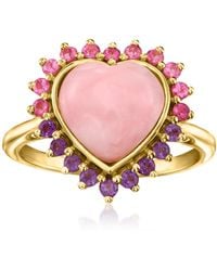 Ross-Simons - Opal Heart Ring With Tourmalines And Amethysts - Lyst