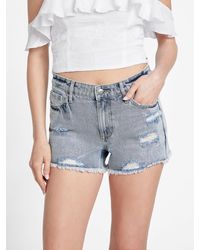 Guess Factory - Eco Emely Destroyed Shorts - Lyst