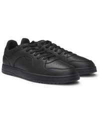 HUGO - Faux-Leather Lace-Up Trainers With Logo Details - Lyst