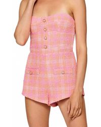 Line & Dot - Leeza Strapless Tweed Romper - Lyst
