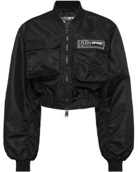 Philipp Plein - Cropped Bomber Jacket Ls With Cargo Pockets - Lyst
