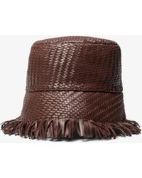 Michael Kors - Hand-Woven Leather Bucket Hat - Lyst